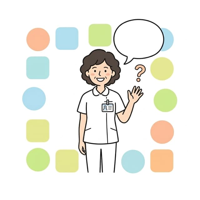 よくある質問への回答をやさしく案内するイラスト